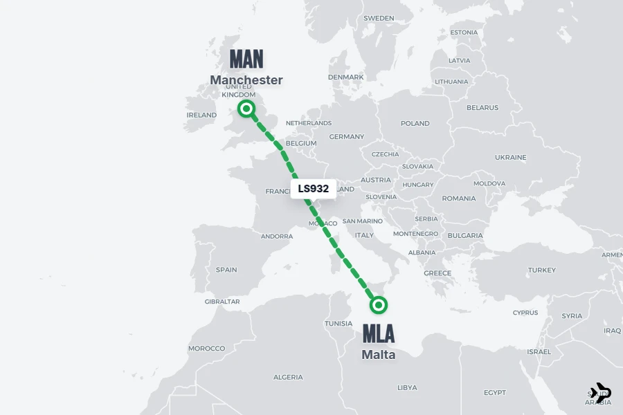 Flight Magazine LS932 Jet2 Flight Status & Tracker | Malta - Manchester