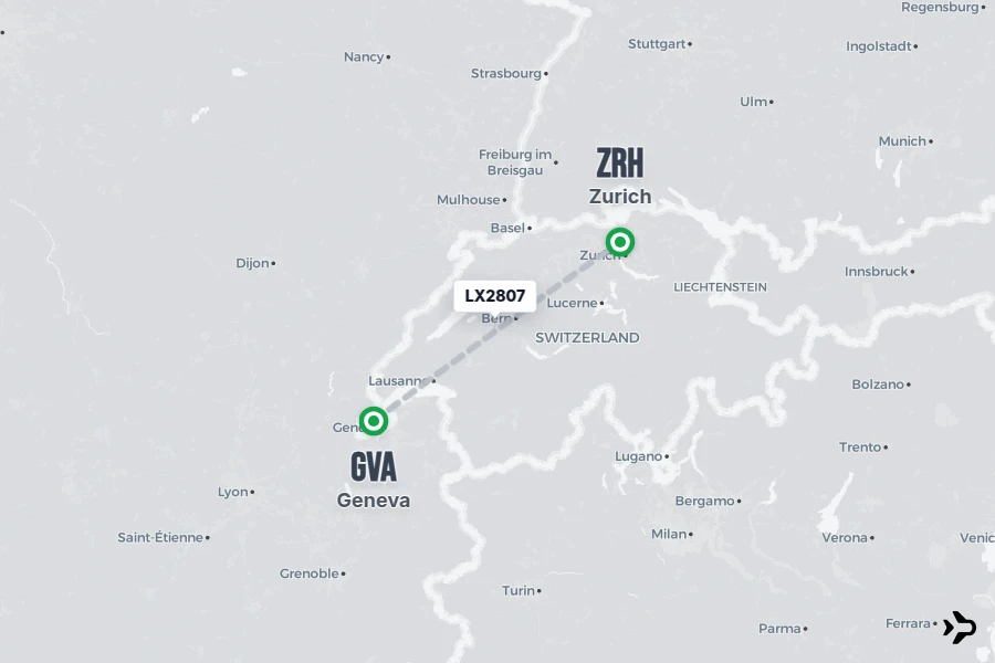 Flt Hit Racking LX2807 SWISS Flight Status & Tracker | Geneva - Zurich