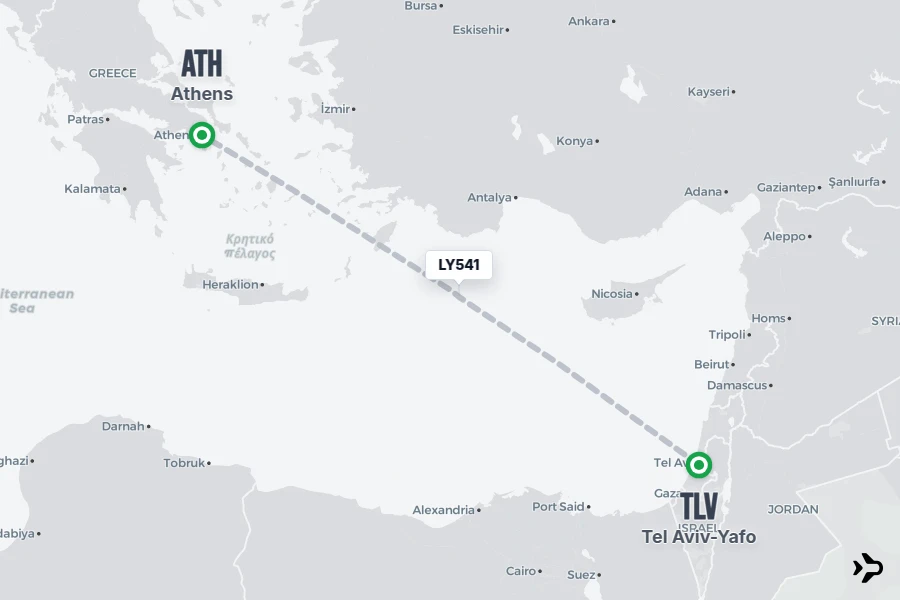 LY541 El Al Flight Status & Tracker | Tel Aviv-Yafo - Athens