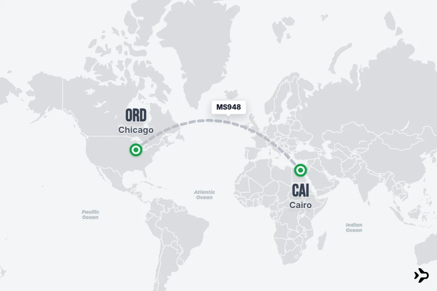 MS948 EgyptAir Flight Status & Tracker | Chicago - Cairo