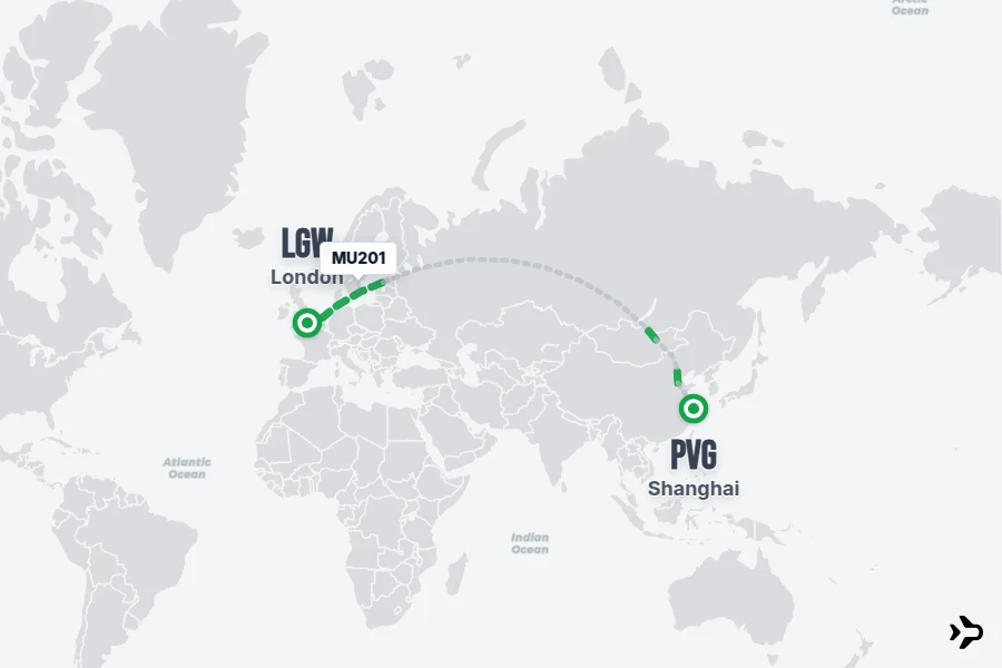 Mu201 MU201 China Eastern Flight Status & Tracker | PVG - LGW