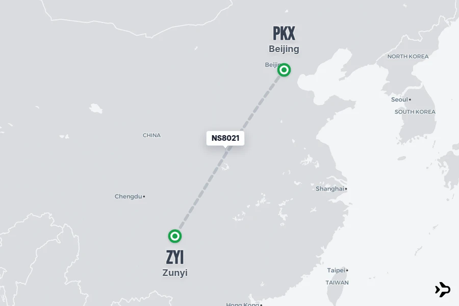 NS8021 Hebei Airlines Flight Status & Tracker | PKX - ZYI