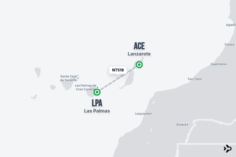 NT518 Binter Canarias Flight Status & Tracker | LPA - ACE