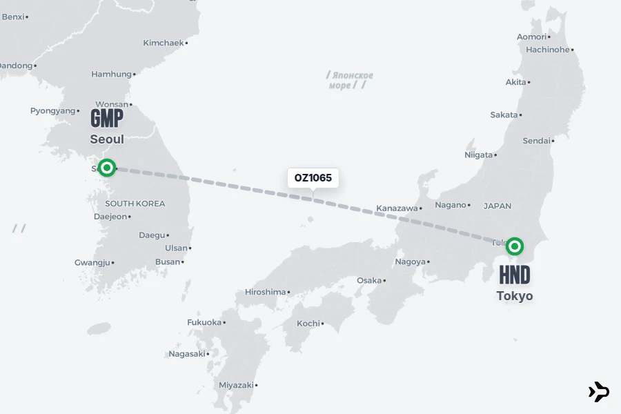 OZ1065 Asiana Flight Status & Tracker | Seoul - Tokyo