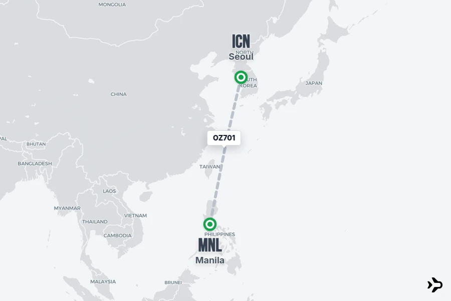 OZ701 Asiana Flight Status & Tracker | Seoul - Manila