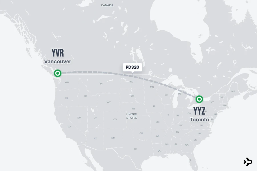 PD320 Porter Flight Status & Tracker | Vancouver - Toronto