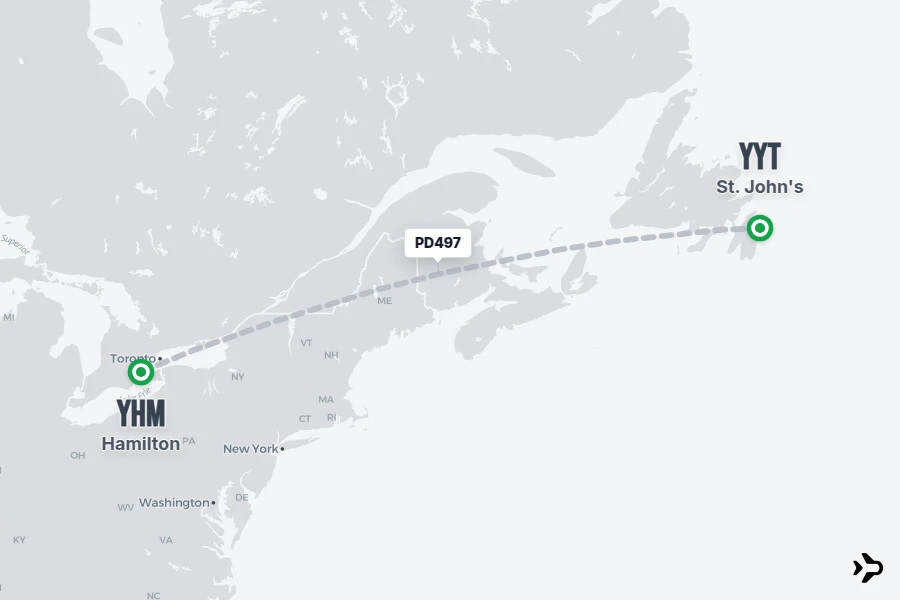 PD497 Porter Flight Status & Tracker | Hamilton - St. John's