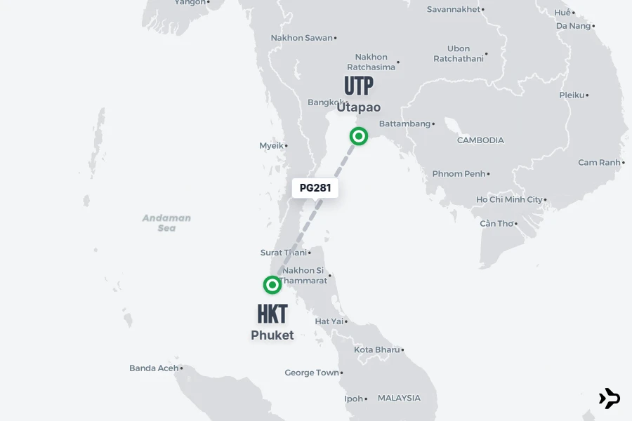 Utp PG281 Bangkok Airways Flight Status & Tracker | UTP - HKT