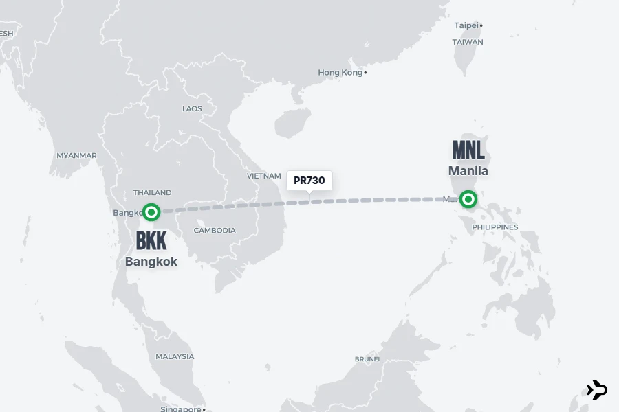 Pr730 PR730 PAL Flight Status & Tracker | Manila - Bangkok