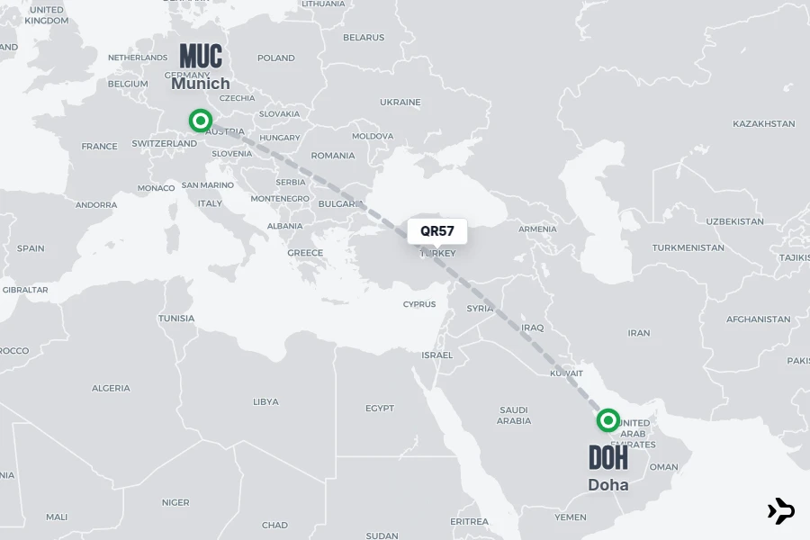 QR57 Qatar Airways Flight Status & Tracker | Doha - Munich