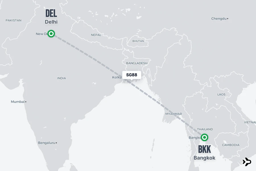 Flt Hit Racking SG88 SpiceJet Flight Status & Tracker | Bangkok - Delhi