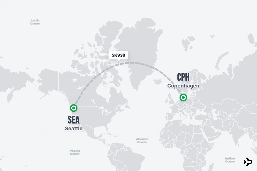 SK938 SAS Flight Status & Tracker | Seattle - Copenhagen