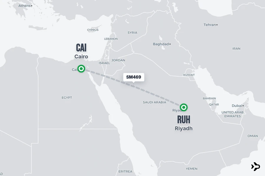SM469 Air Cairo Flight Status & Tracker | Cairo - Riyadh