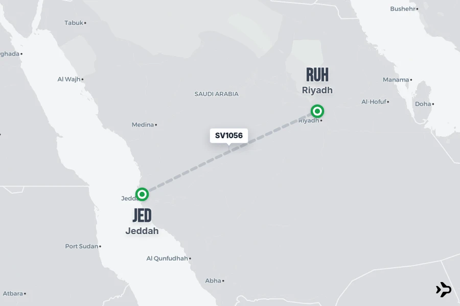 Jed Ruh Map SV1056 Saudia Flight Status & Tracker | Jeddah - Riyadh