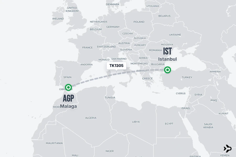 TK1305 Turkish Airlines Flight Status & Tracker | IST - AGP