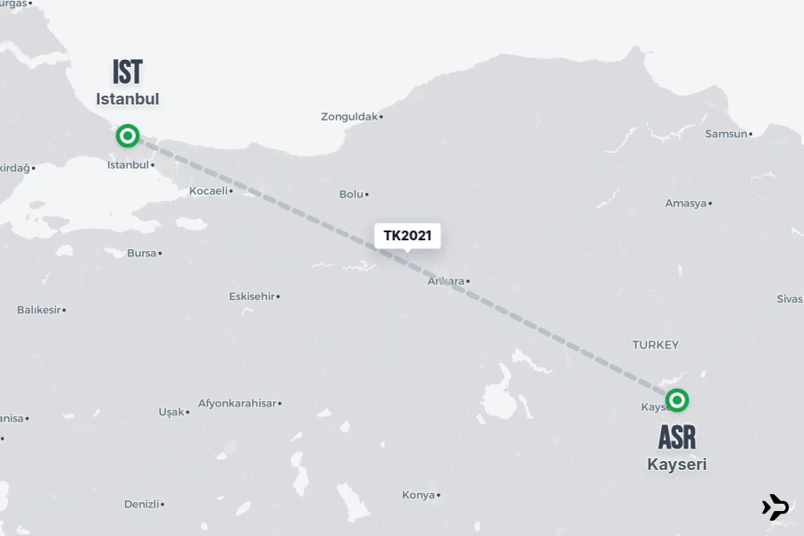 TK2021 Turkish Airlines Flight Status & Tracker | ASR - IST