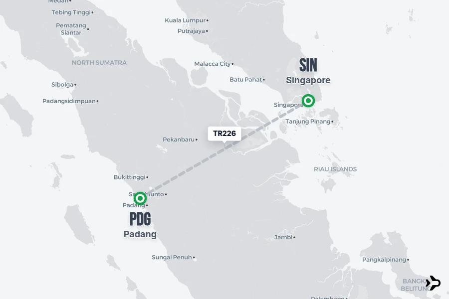 Flight Magazine TR226 Scoot Flight Status & Tracker | Singapore - Padang