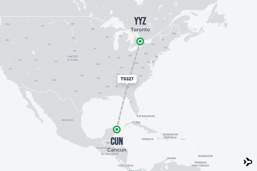 Yyz TS327 Air Transat Flight Status & Tracker | Cancun - Toronto