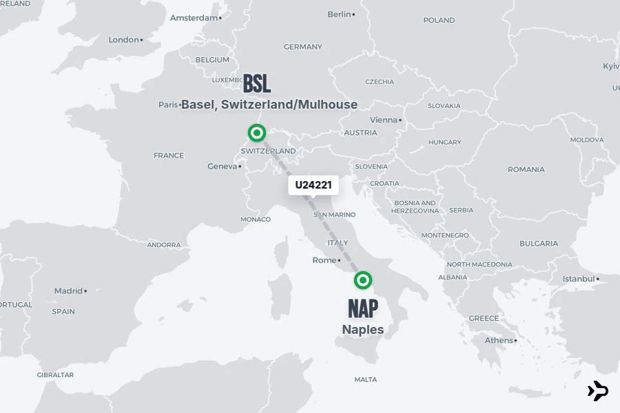 U24221 easyJet Flight Status & Tracker | NAP - BSL