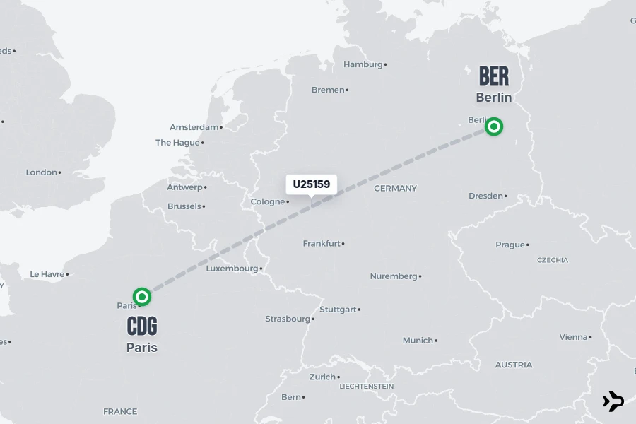 Flt Hit Racking U25159 easyJet Flight Status & Tracker | Berlin - Paris
