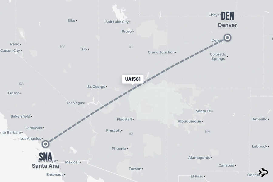 UA1561 United Flight Status & Tracker | Santa Ana - Denver