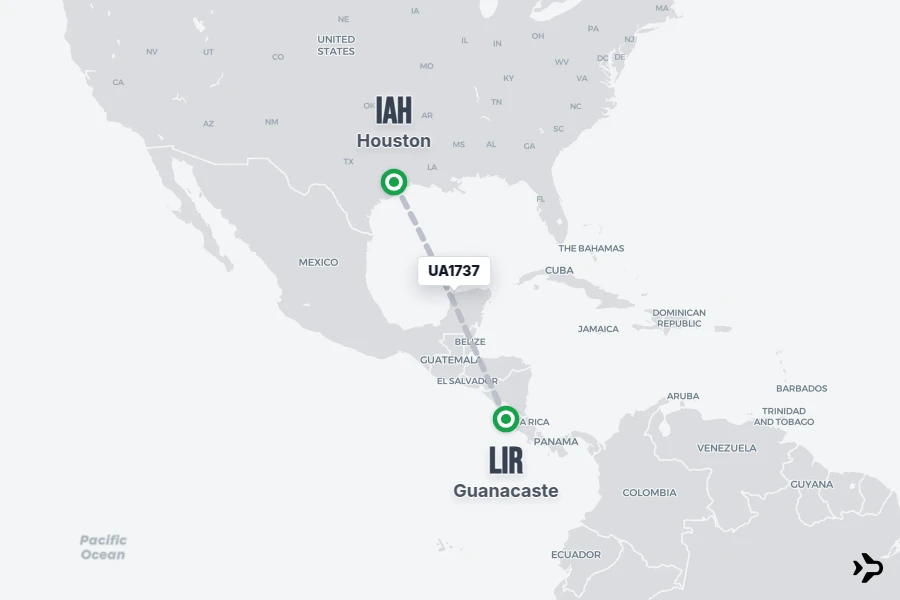 UA1737 United Flight Status & Tracker | Houston - Guanacaste