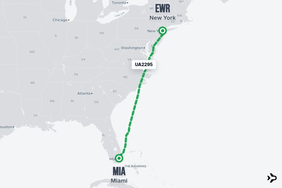 UA2295 United Flight Status & Tracker | New York - Miami