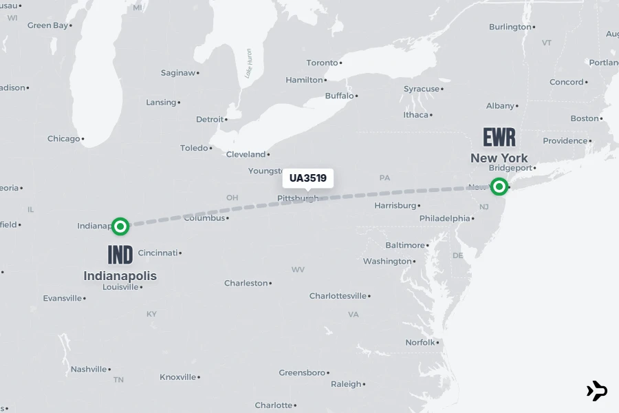 UA3519 United Flight Status & Tracker | EWR - IND