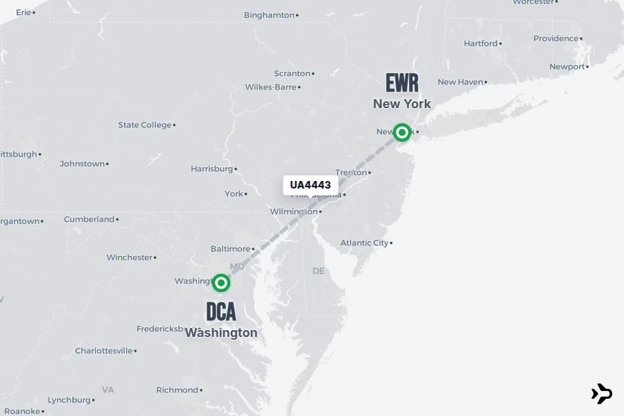UA4443 United Flight Status & Tracker | EWR - DCA