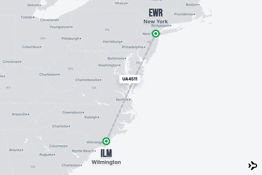 UA4511 United Flight Status & Tracker | EWR - ILM