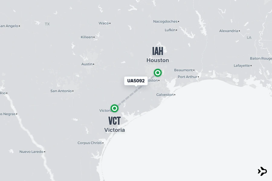 Victoria George Houston UA5092 United Flight Status & Tracker | Houston - Victoria