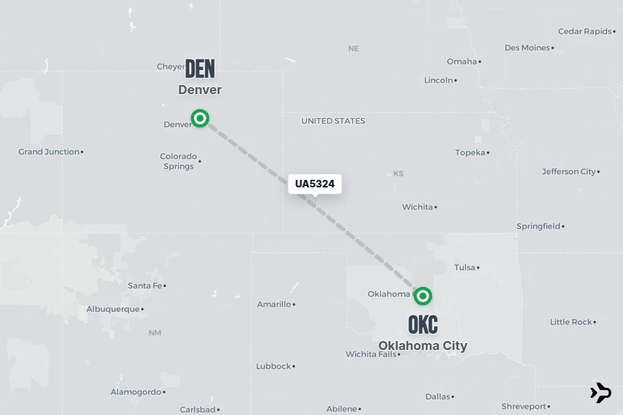 UA5324 United Flight Status & Tracker | DEN - OKC