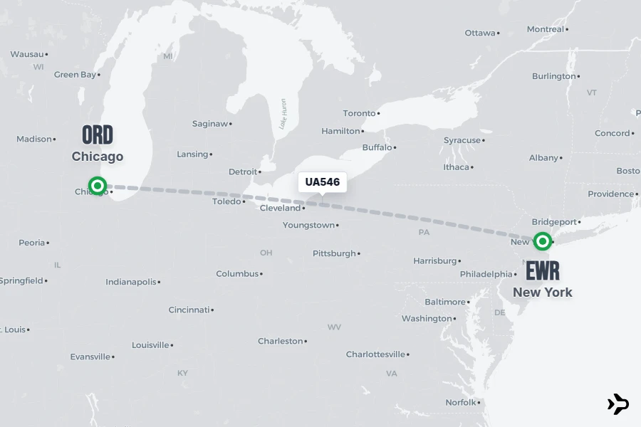 UA546 United Flight Status & Tracker | New York - Chicago