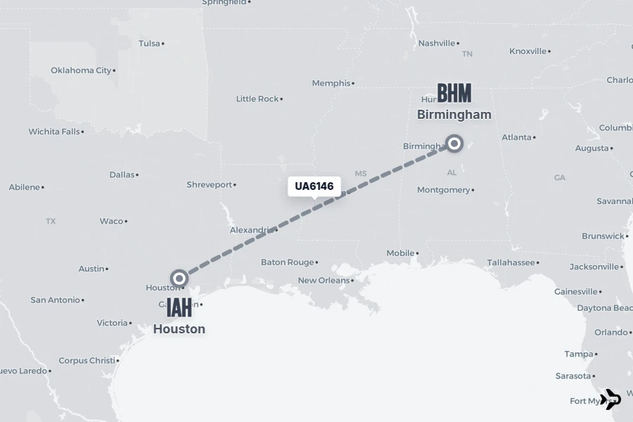 UA6146 United Flight Status & Tracker | Houston - Birmingham