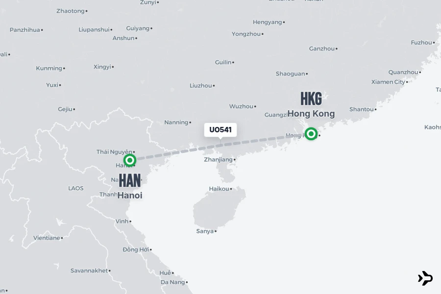 Flight Rime UO541 HK Express Flight Status & Tracker | Hanoi - Hong Kong