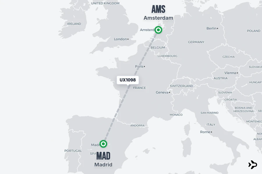 UX1098 Air Europa Flight Status & Tracker | AMS - MAD