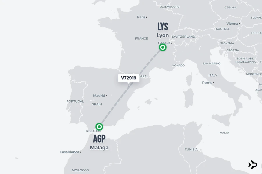 V72919 Volotea Flight Status & Tracker | Malaga - Lyon