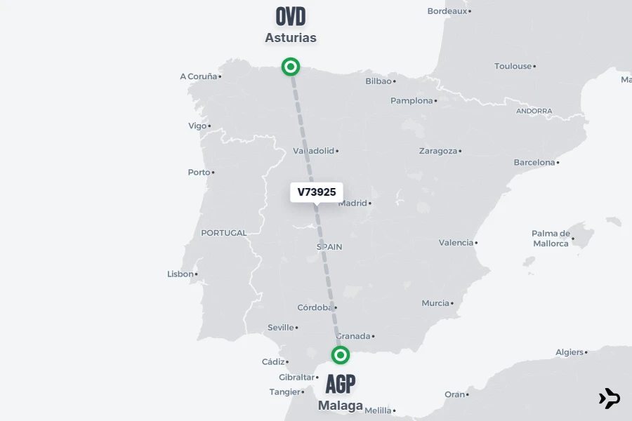 V73925 Volotea Flight Status & Tracker | Asturias - Malaga