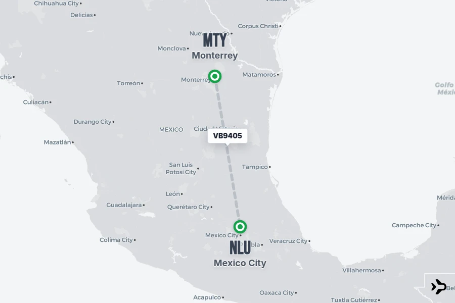 Flight Rime VB9405 Viva Flight Status & Tracker | MTY - NLU
