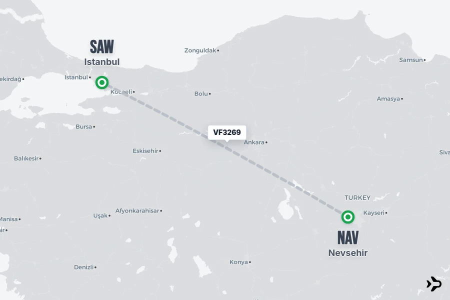 Navigation Board VF3269 AJet Flight Status & Tracker | Nevsehir - Istanbul