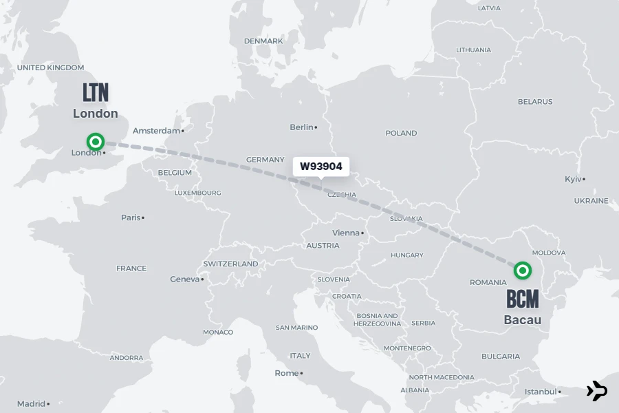 W93904 Wizz Air UK Flight Status & Tracker | London - Bacau