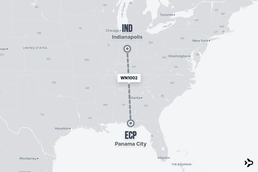 WN1002 Southwest Flight Status & Tracker | IND - ECP