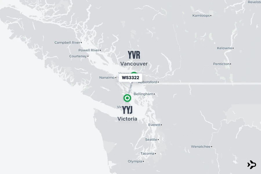 Flight Rime WS3322 WestJet Flight Status & Tracker | YYJ - YVR