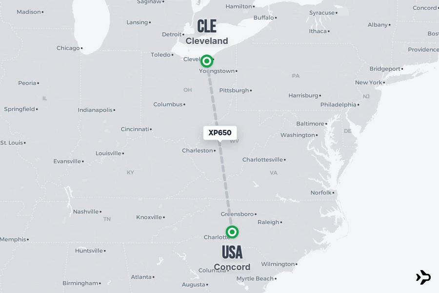 XP650 Avelo Flight Status & Tracker | Concord - Cleveland