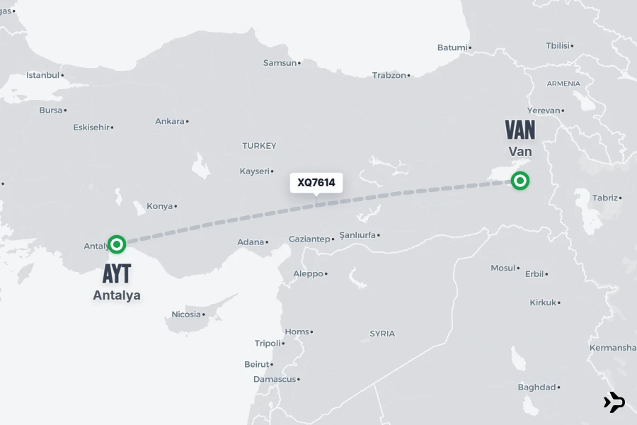 Flight Rime XQ7614 SunExpress Flight Status & Tracker | Antalya - Van