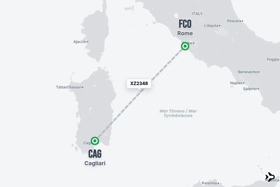 Flying To Rome XZ2348 AeroItalia Flight Status & Tracker | Cagliari - Rome