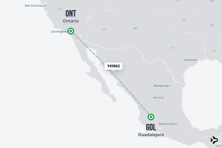Flight Rime Y41862 Volaris Flight Status & Tracker | GDL - ONT