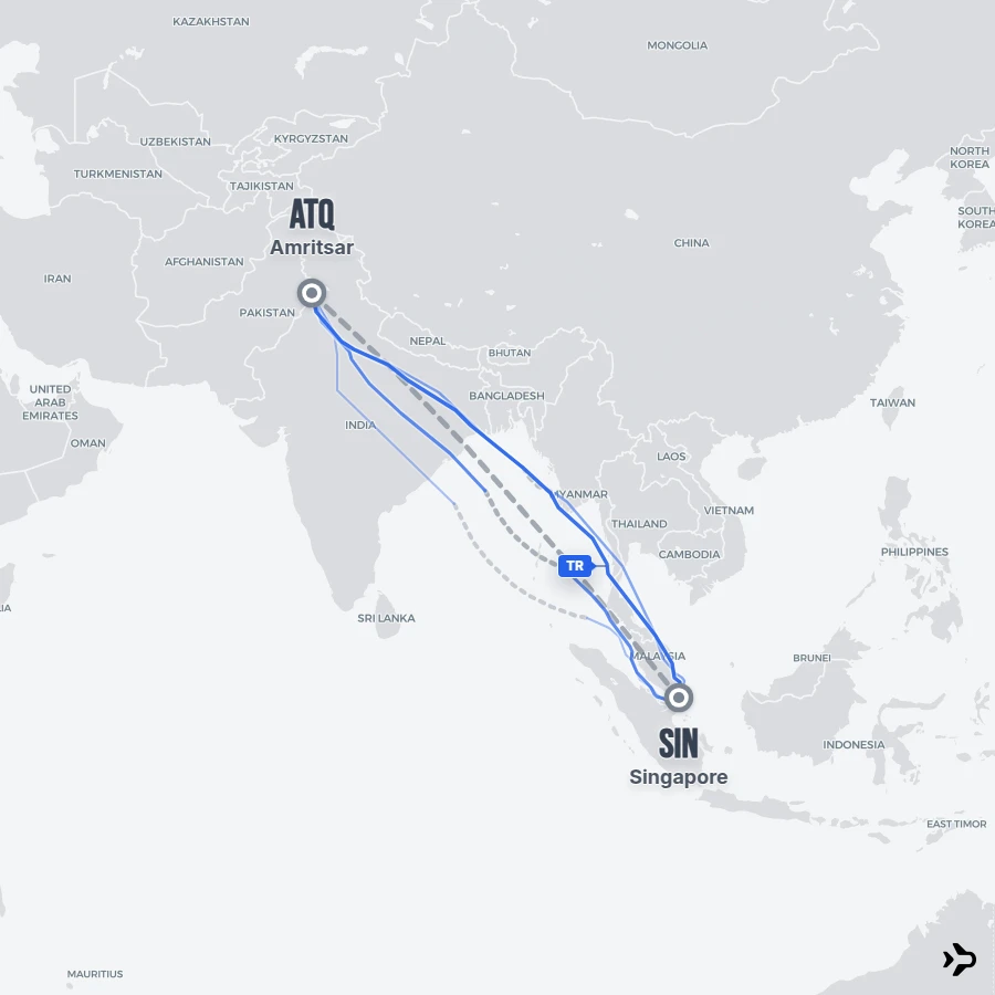 Amritsar to Singapore flights | Flightinformation.com