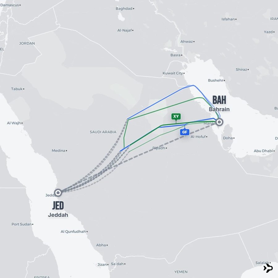 Bahrain to Jeddah flights | Flightinformation.com