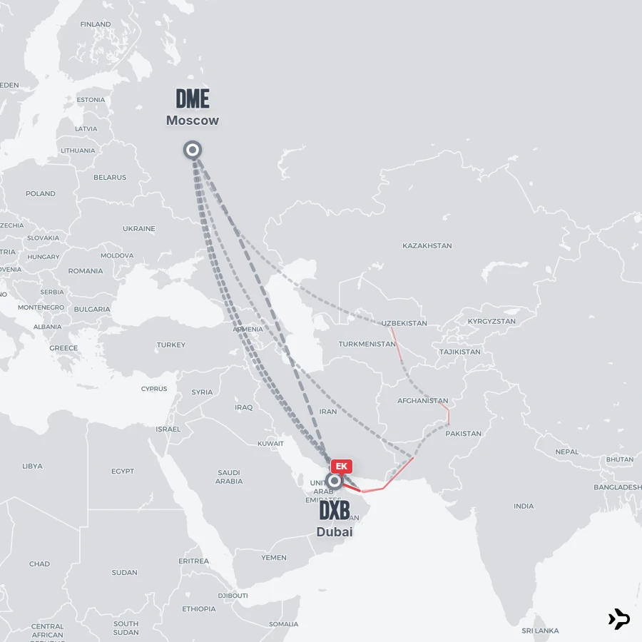 Moscow to Dubai flights | Flightinformation.com